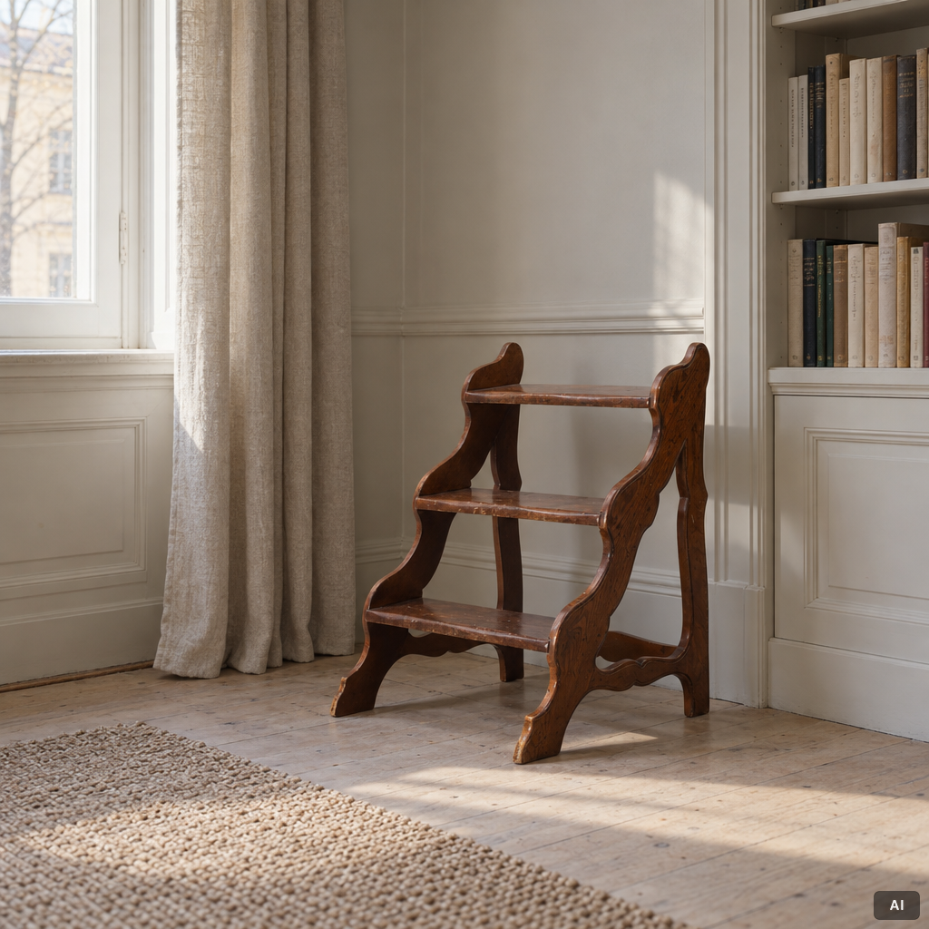 Step ladder/Library ladder, circa 1900.