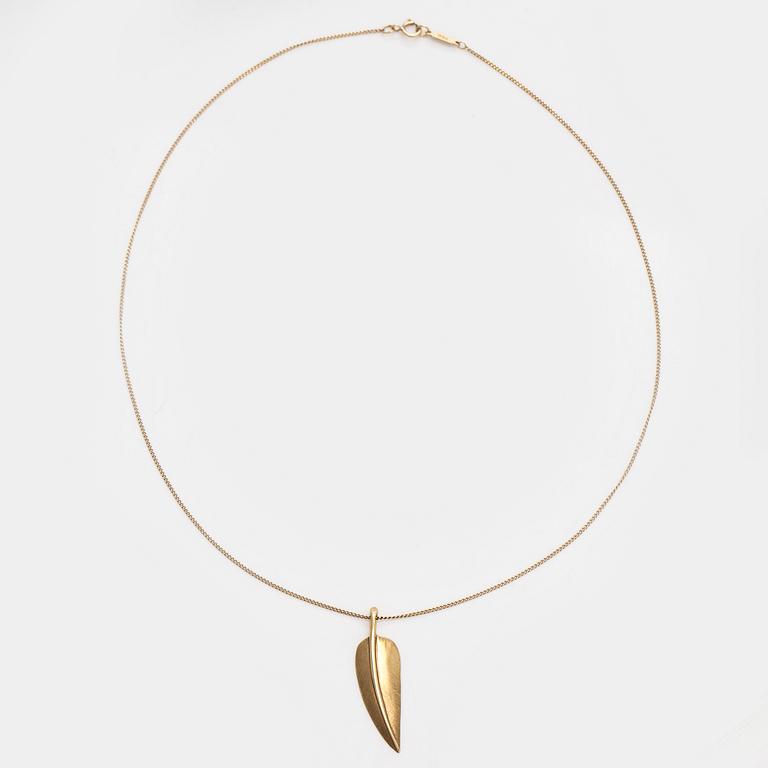Tiffany & Co, halsband med hänge, "Leaf", 18K guld.