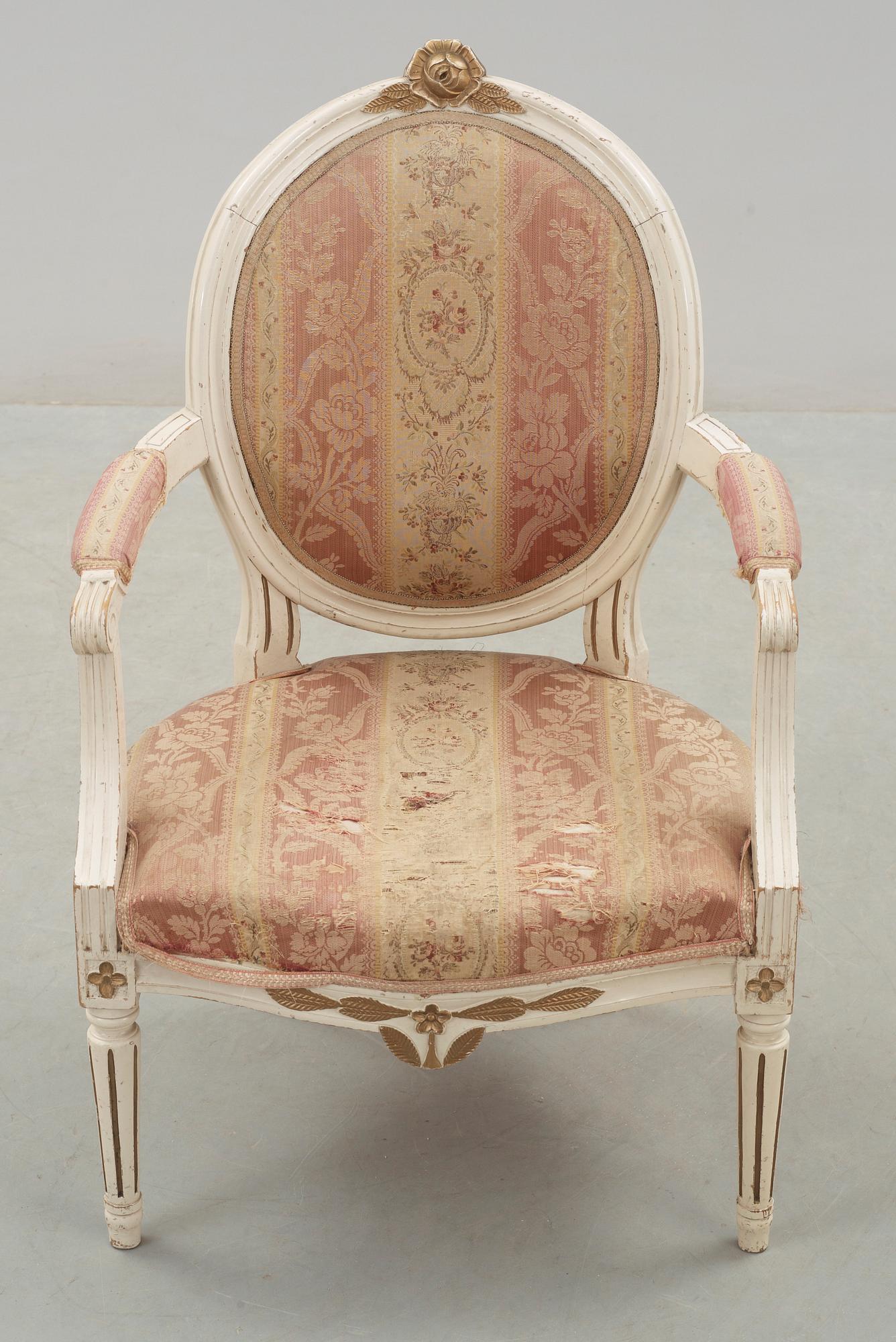 KARMSTOL, gustaviansk stil, 1900-tal.