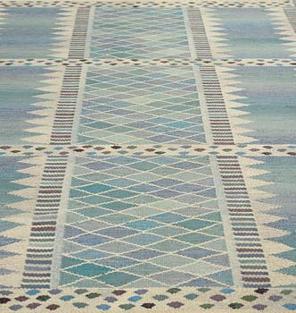 Marianne Richter, A CARPET, "Josefina, lättblå", flat weave, ca 196,5 x 132,5 cm, signed AB MMF MR.