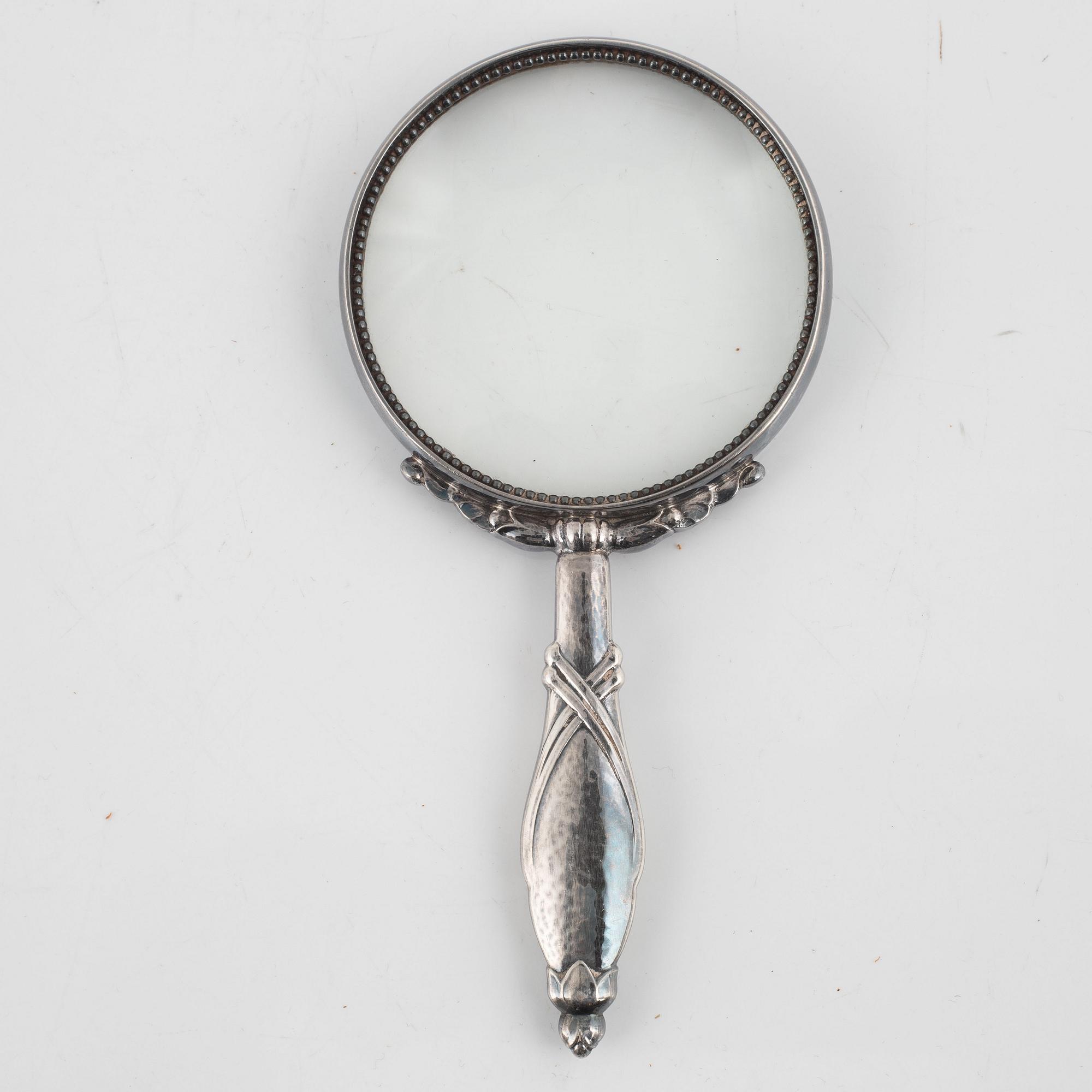 Georg Jensen, förstoringsglas, sterlingsilver, Köpenhamn, efter 1945.