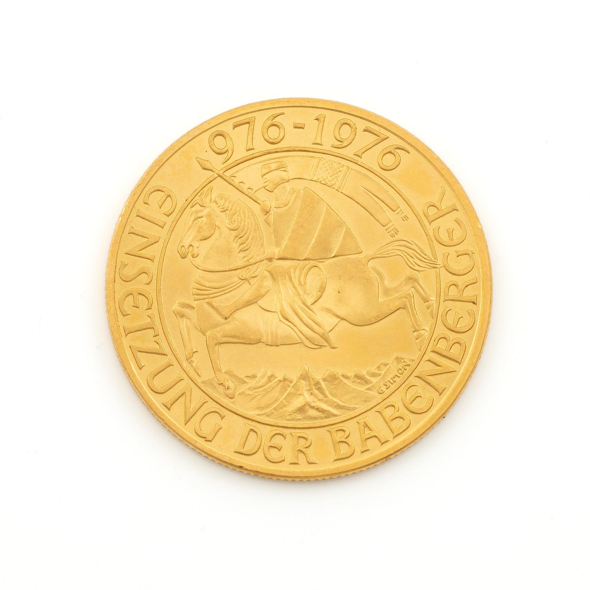 Gold coin, Austria, 1,000 schillings, 1976.