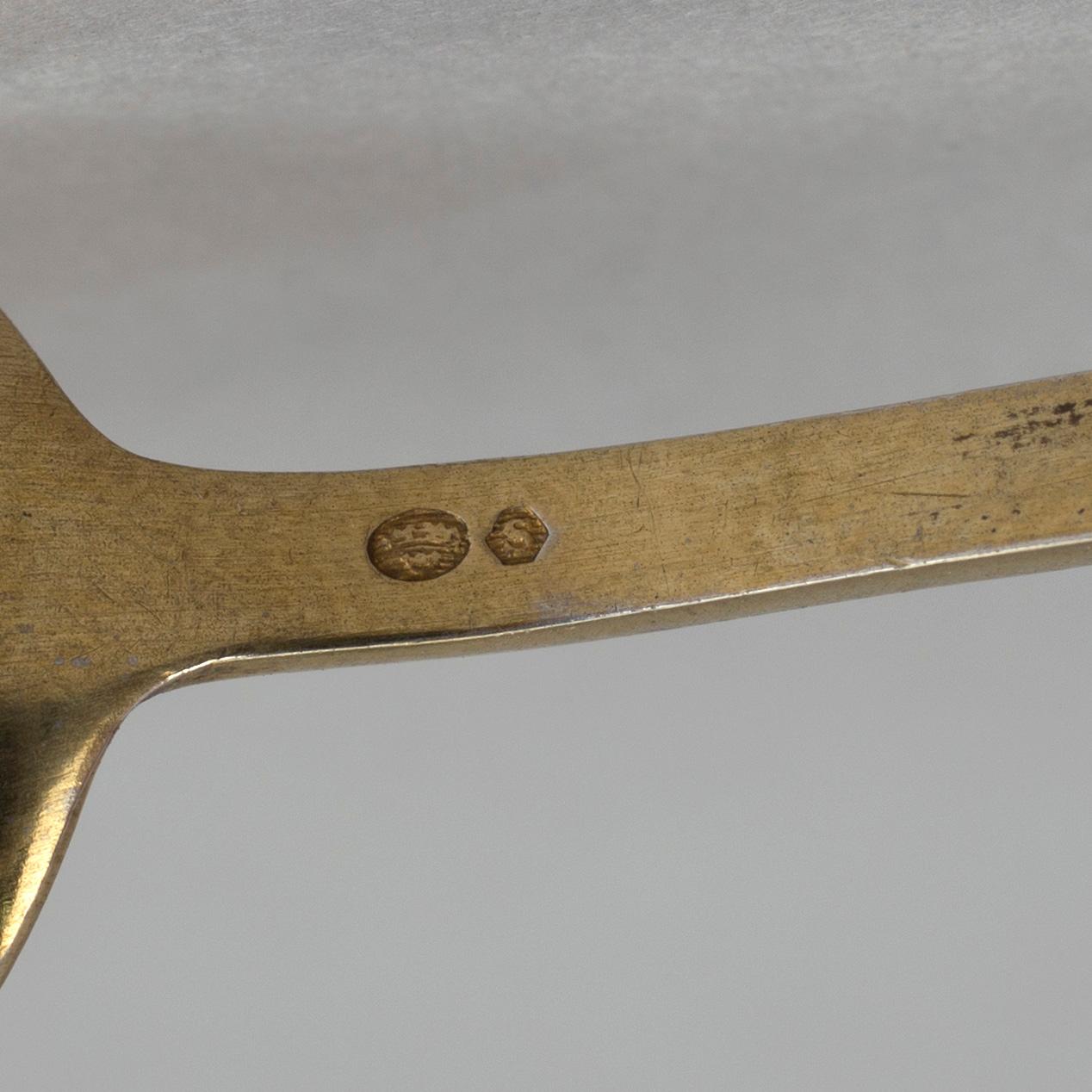 KAFFESKEDAR, 12 st, silver och emalj, Norge. Norne, 1900-talets första hälft-mitt. Tot vikt: 91 gram.