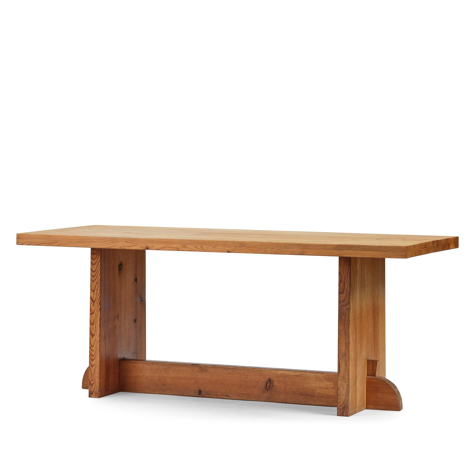 Axel Einar Hjorth, a stained pine "Lovö" dining table, Nordiska Kompaniet, 1930s.