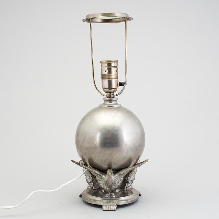 ART DÉCO table lamp, pewter, 1930's.