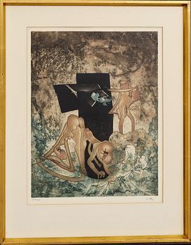 Roberto Matta, a set of eight etchings in colour, signed and numbered 21/100.