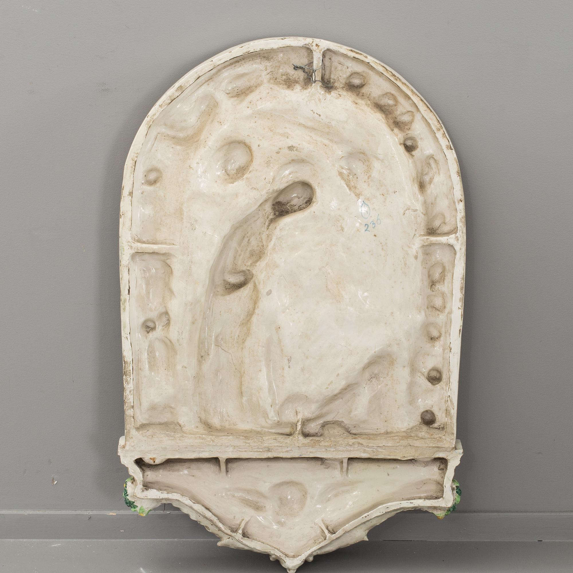 ANDREA DELLA ROBBIA, efter, väggrelief, majolika, Italien, 1800-tal.