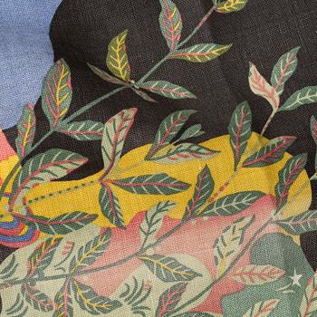 Josef Frank, two linen curtains, 'Anakreon', Firma Svenskt Tenn.