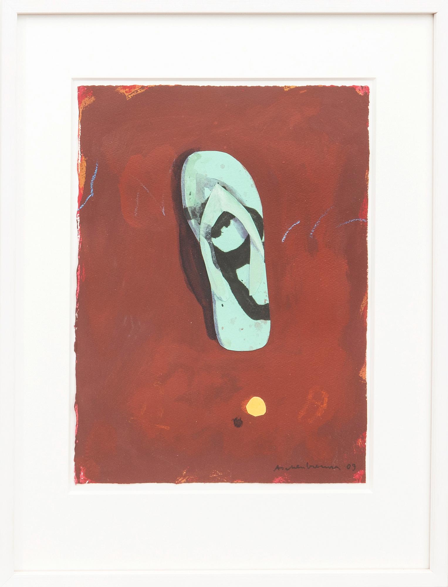Lennart Aschenbrenner, mixed media signed and dated 09, and carpet approximately 202x143 cm.