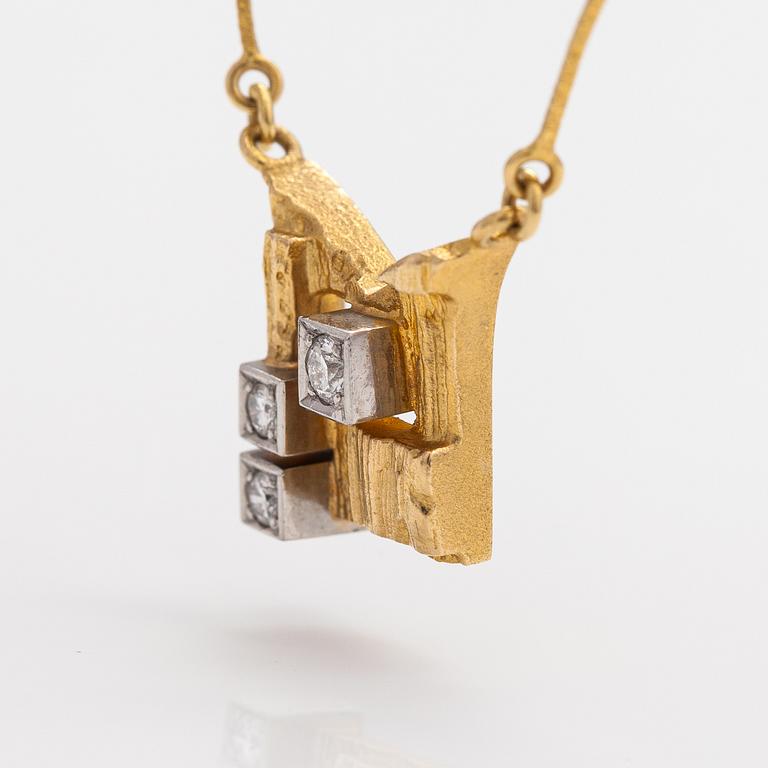 Björn Weckström, Halsband "Diamantstaden", 18K guld, diamanter ca 0.11 ct tot. Lapponia 1985.