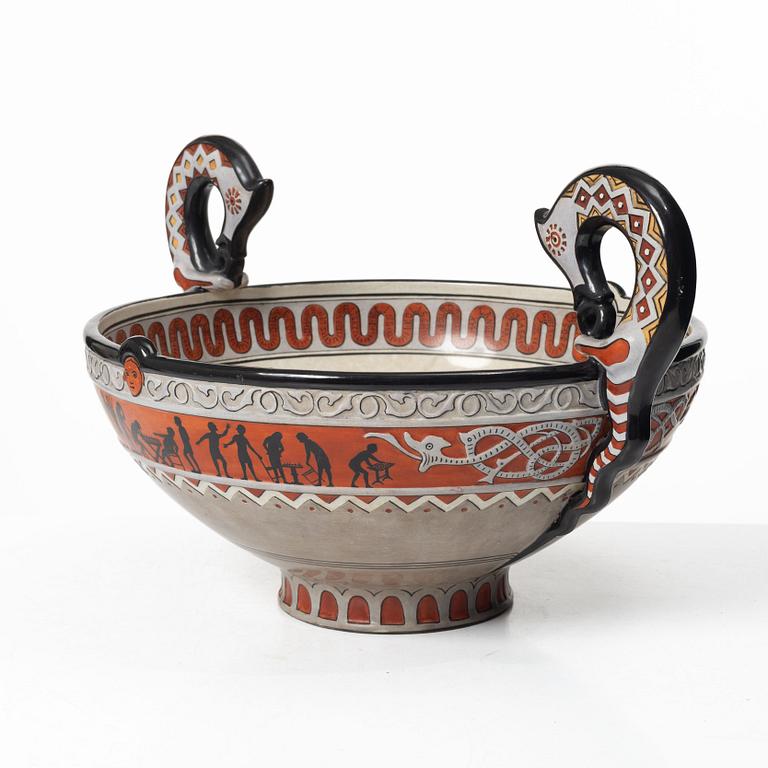 August Malmström, A creamware bowl, Gustavsberg, 1870s.