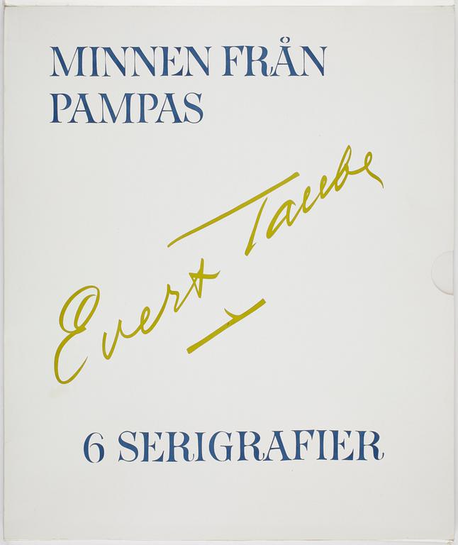 EVERT TAUBE, mapp med seriegrafier, 6st,  Sign och dat 1971 resp 72. HC XV/XV.