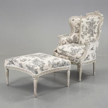 BERGERE med FOTPALL, sk. "Duchesse", 1900-talets mitt.