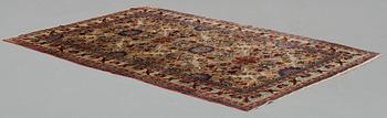 MATTO, an antique silk Feraghan/Kashan probably, ca 215,5 x 144,5 cm.