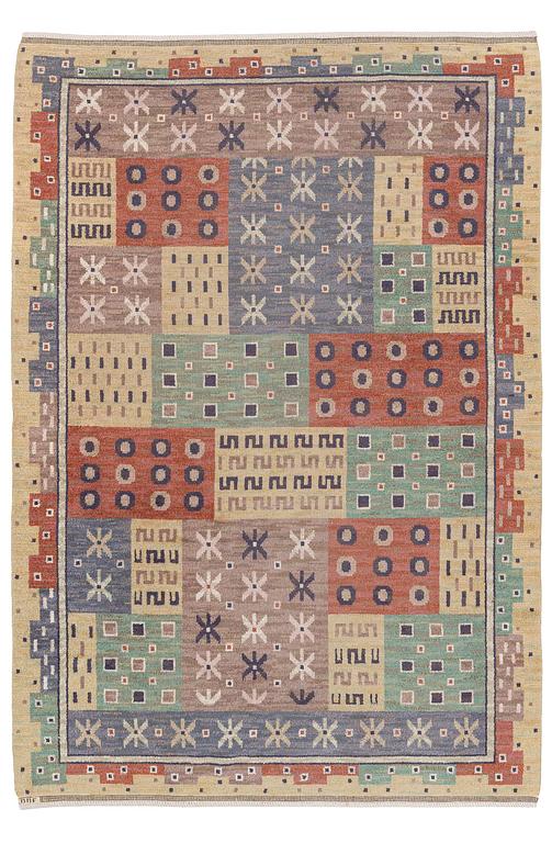 Märta Måås-Fjetterström, a carpet, 'Joakim', flat weave, c. 317 x 215 cm, signed MMF.