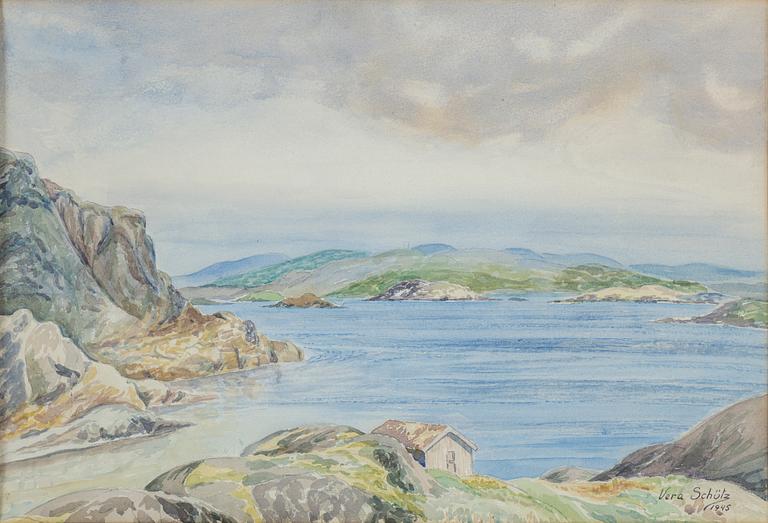 VERA SCHÜTZ, watercolour, signed Vera Schütz and dated 1945.