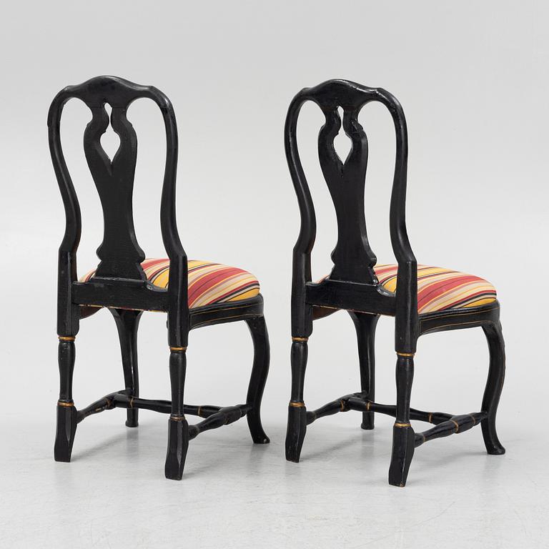 A pair of rococo chairs by J. Mansnerus (master in Stockholm 1756-79).