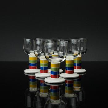 VINGLAS, glas och stengods, 16 st, "BASIC", Höganäs, 1970/80-tal.