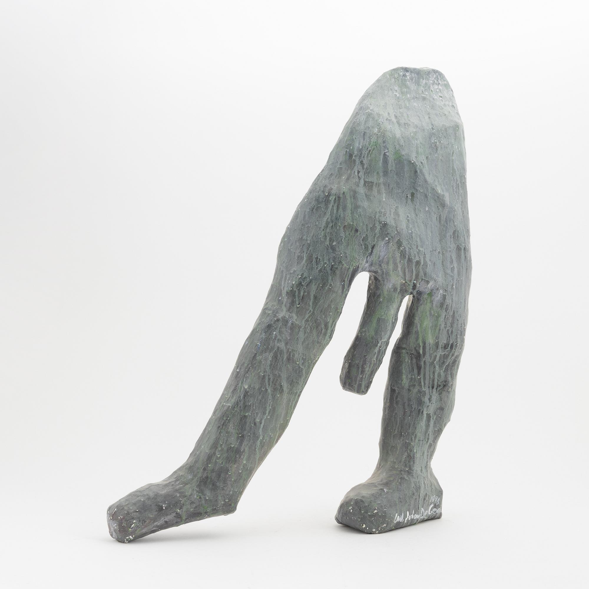 Carl Johan De Geer, skulptur, bemålad papier mache, signerad och daterad 1996.