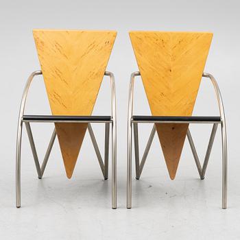 Klaus Wettergren, karmstolar, ett par, "Sitting Sculpture", Palk Design Centre, Helsingborg, sent 1900-tal.