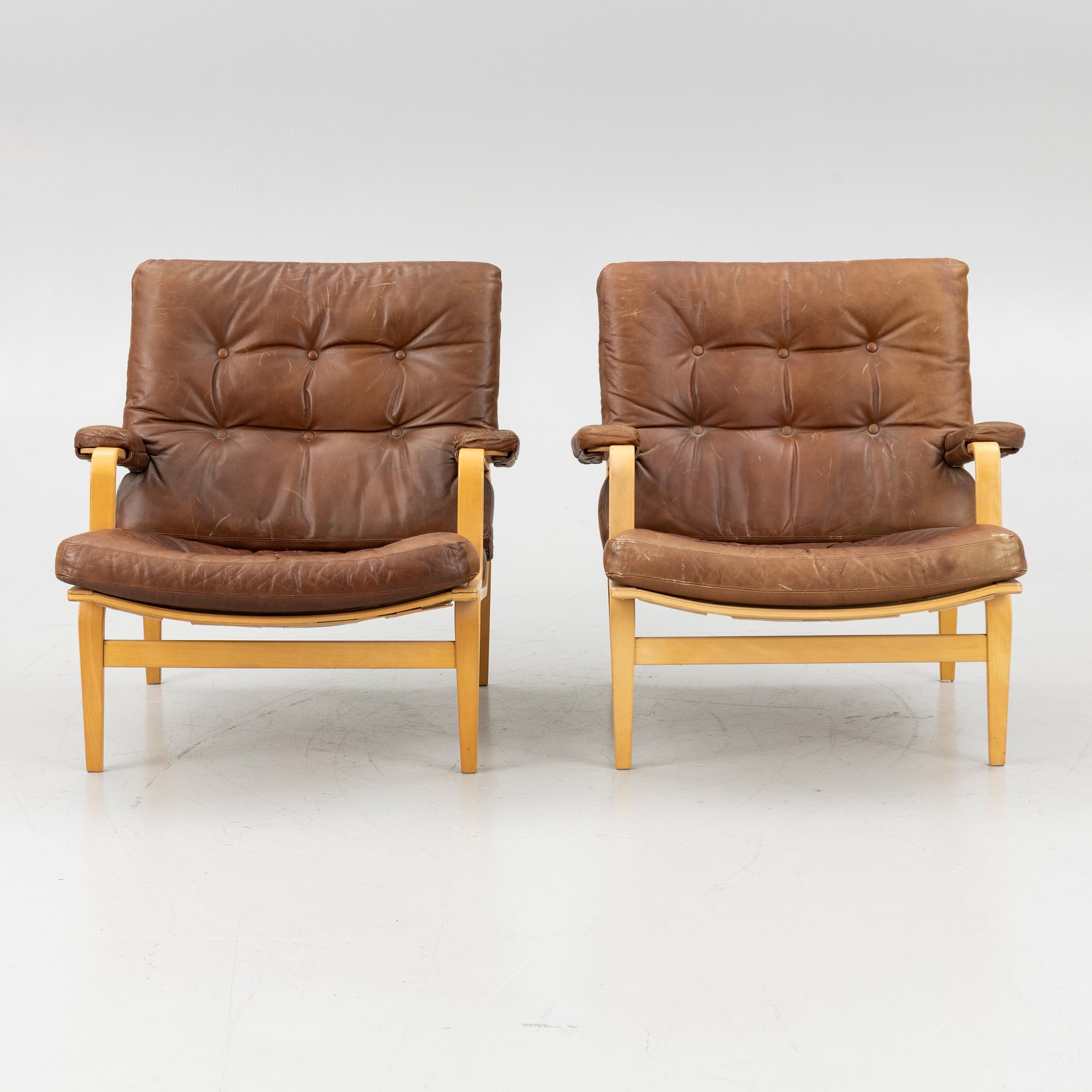 Bruno Mathsson, fåtöljer, ett par, "Ingrid", DUX.