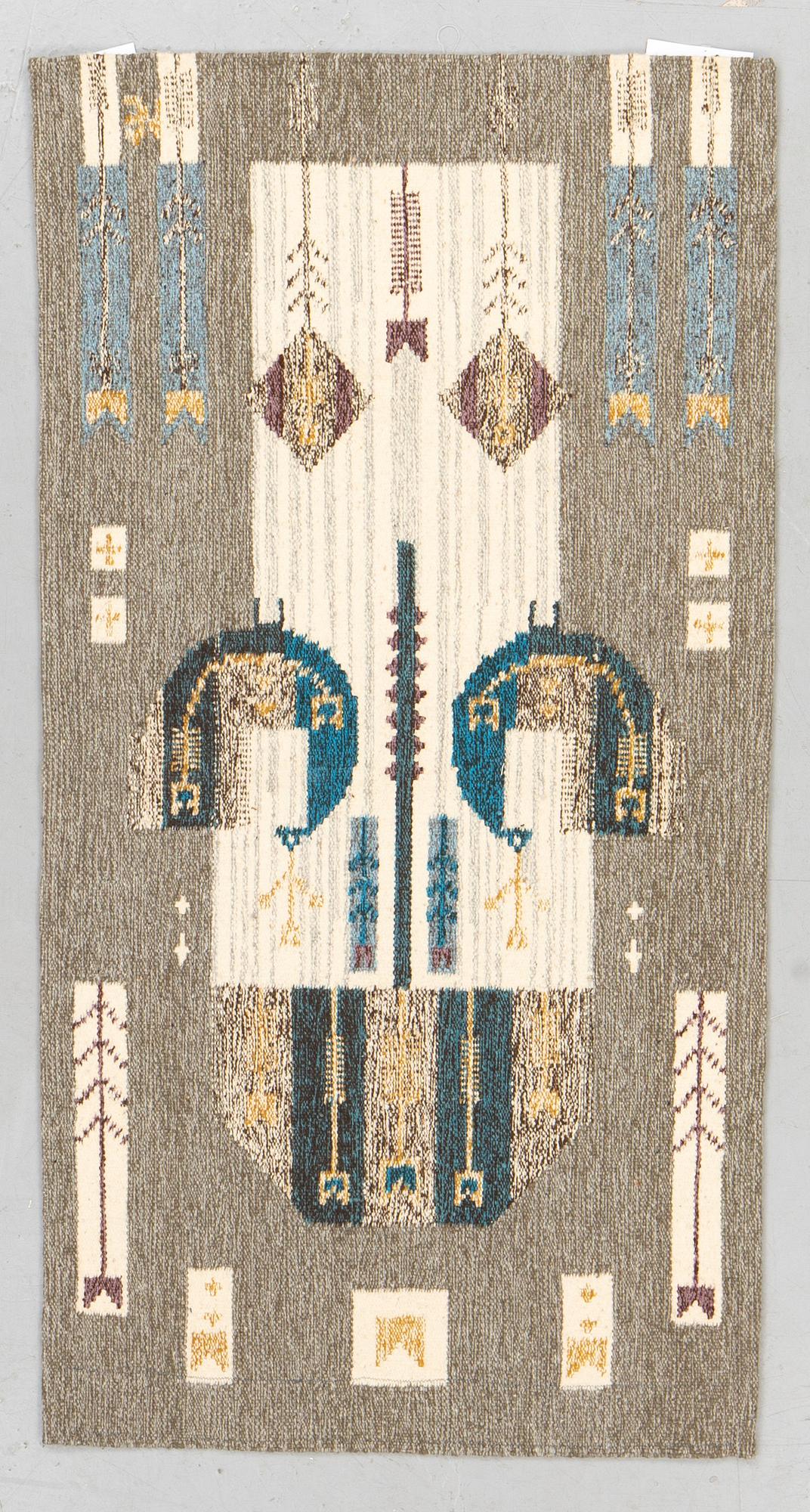 Éva Németh, väggtextil, slätväv, signerad NÉ, ca 139 x 73 cm.