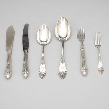 BESTICKSERVIS, 53 delar, modell "Empire", C.G Hallberg, Stockholm, 928, Total vikt ca 2175 gram.