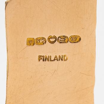 Björn Weckström, "Golden tree", a 14K gold pendant  with mossagates. Lapponia 1969.