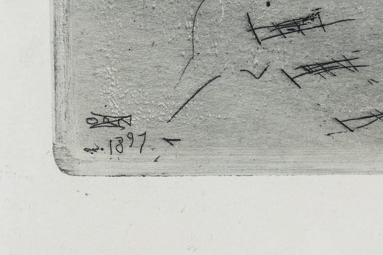 Anders Zorn, etching, 1897, signed in pencil.