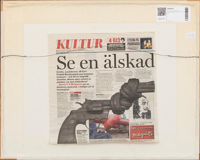 Carl Fredrik Reuterswärd, a signed lithograph.
