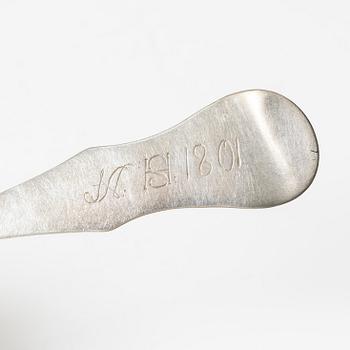 Johan Henrik Frodell, matskedar 4 st, silver, Stockholm 1801.