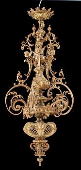 TAKKRONA, mässing, 1800-talets slut. Höjd ca 120cm.