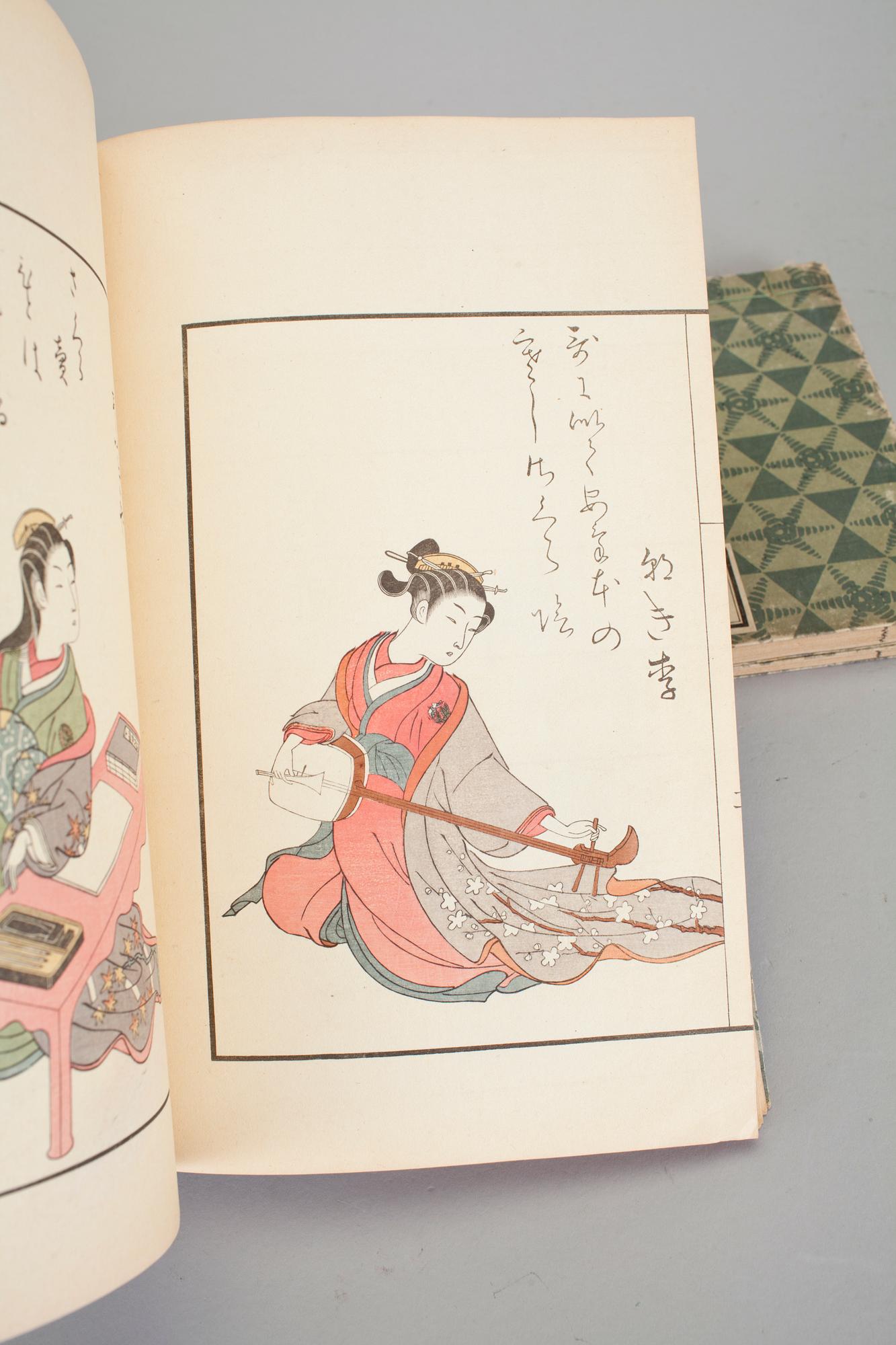 BÖCKER, fem band, efter Harunobu Suzuki, 1900-tal.