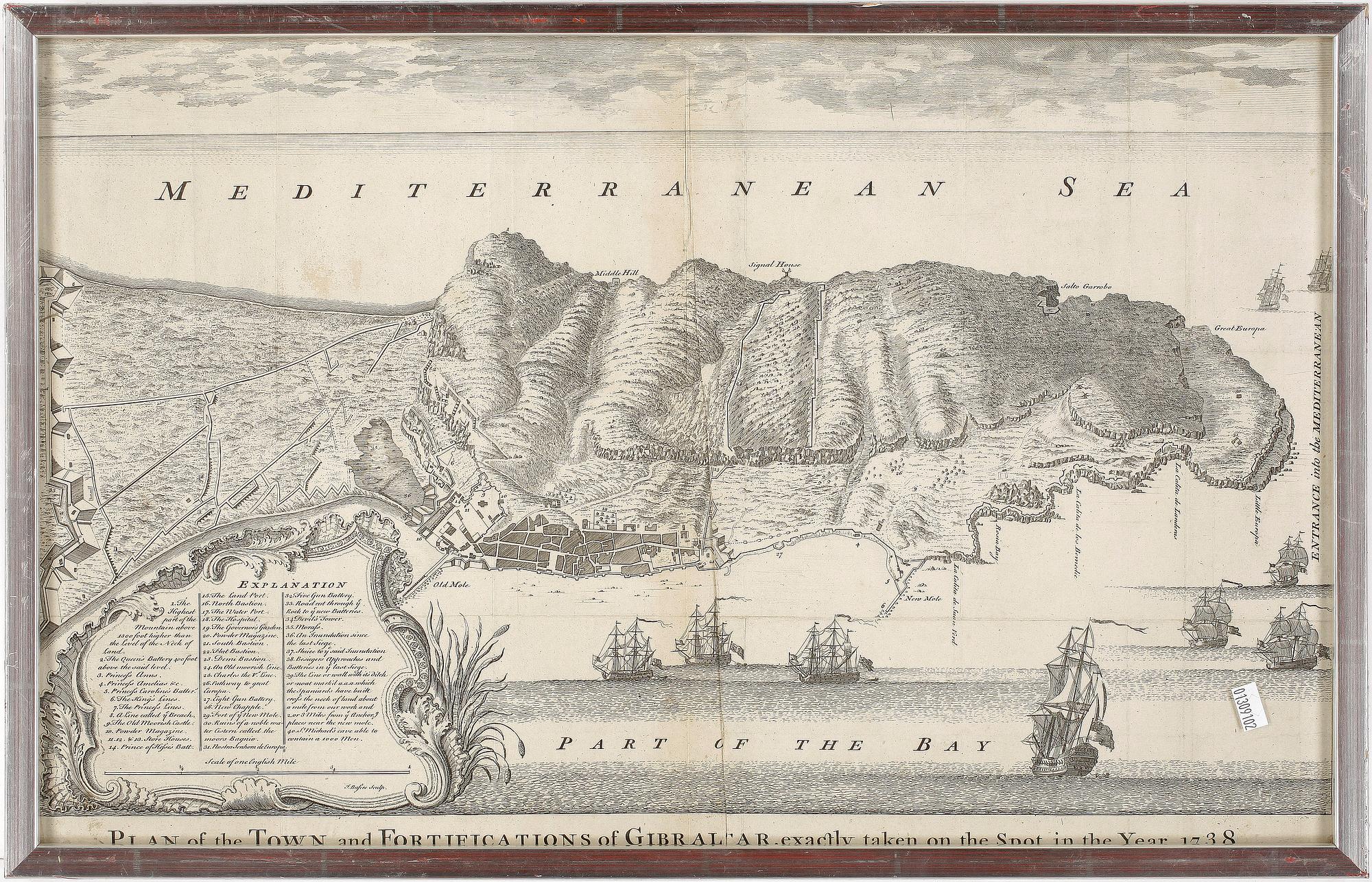 KARTA, kopparstick, James Basire, omkring 1700-talets mitt.