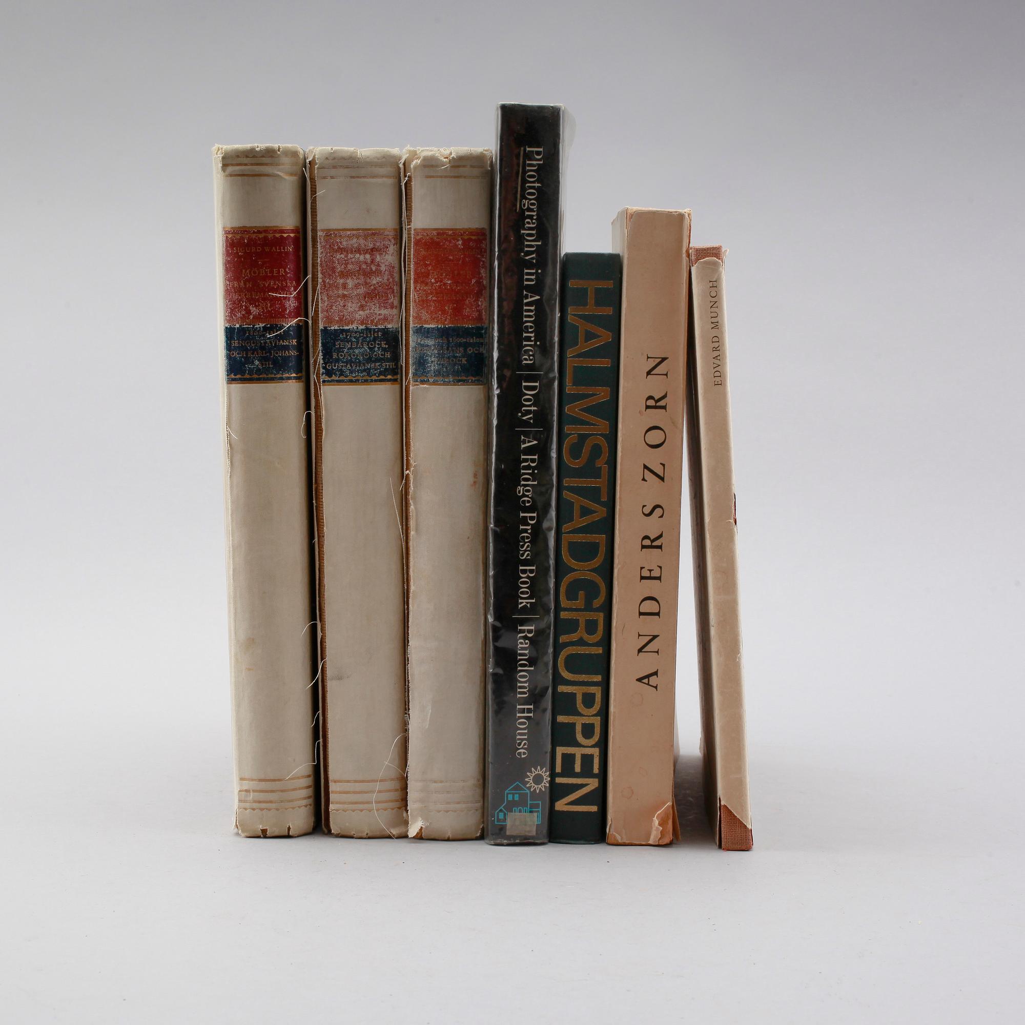 BÖCKER, 7 st, bl a "Möbler från Svenska Herremanshem".