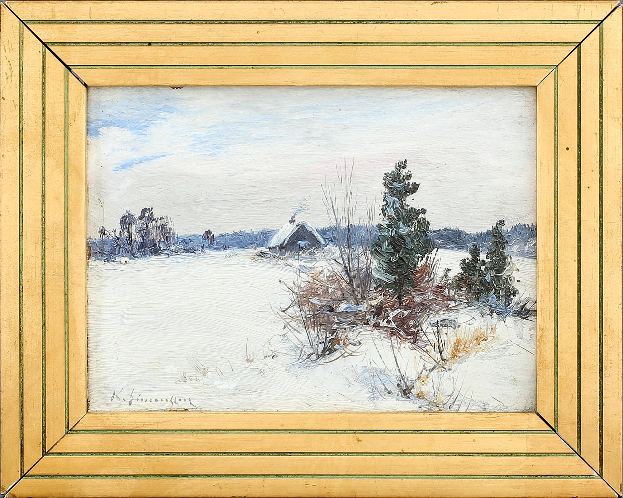 KONRAD SIMONSSON, olja på pannå, signerad.
