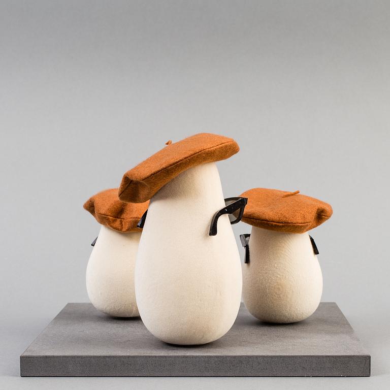 Three jazz mushrooms made by JoAnn Tan Studio for NK 2016.