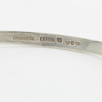 Gussi, necklace, silver with green stones, Malmö 1965.