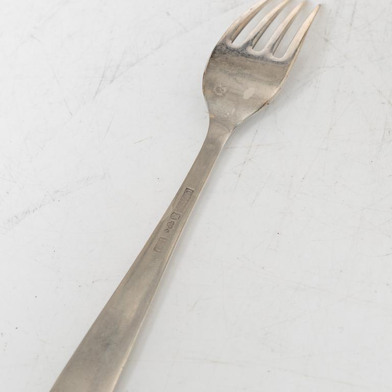 Jacob Ängman, bestickuppsättning, 42 delar, silver, "Rosenholm", GAB,