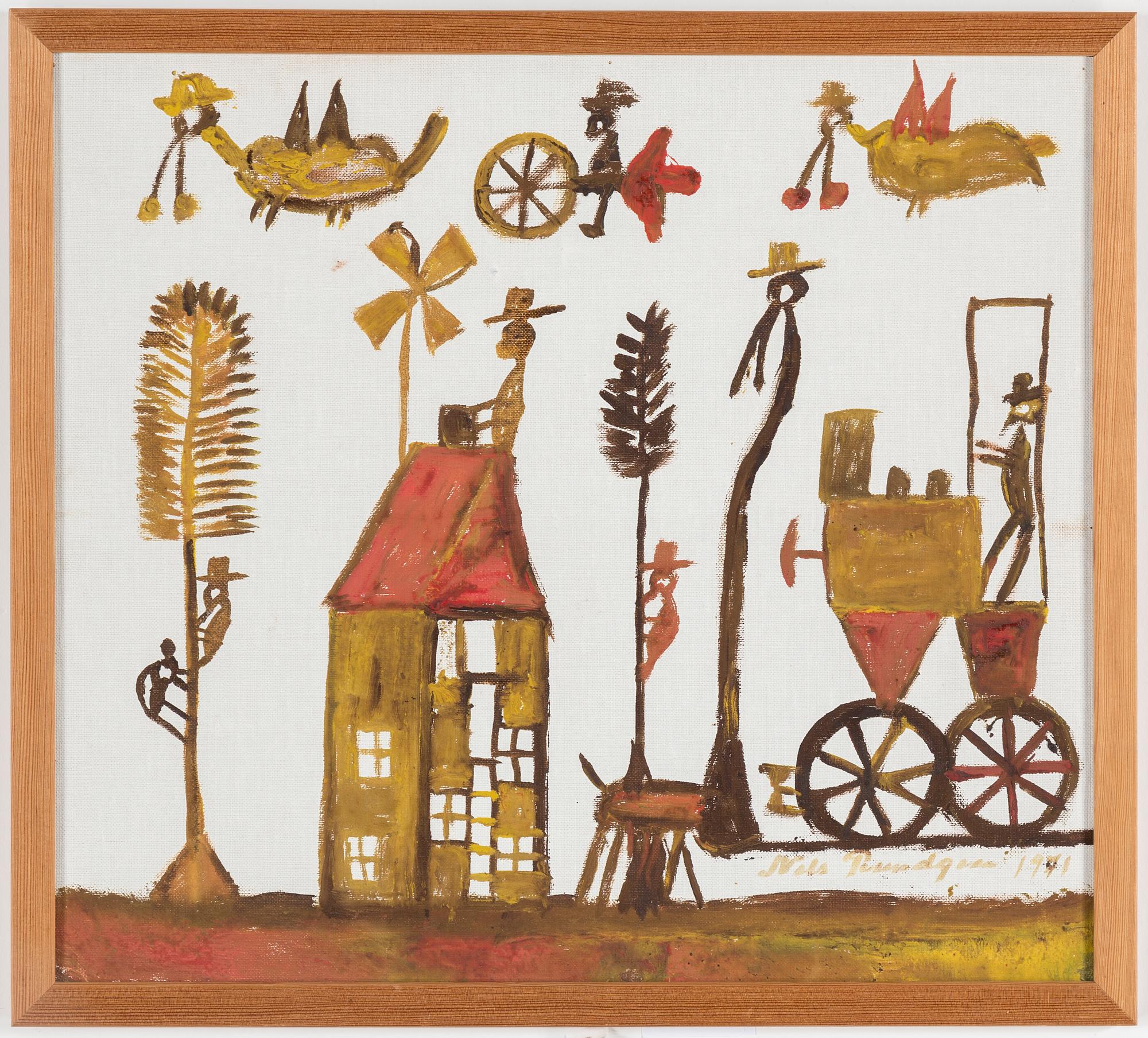 NILS "BJÖRNJÄGARN" RUNDGREN, oil on panel, signed and dated 1971.