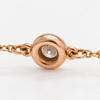 Tiffany & Co, Elsa Peretti, an 18K rose gold 'Diamonds by the Yard' bracelet with a diamond ca 0.05 ct.