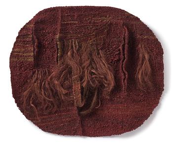 198. Magdalena Abakanowicz, a tapestry, "Bordeaux", flat weave, ca 125 x 107 cm, signed and dated 1969 verso.