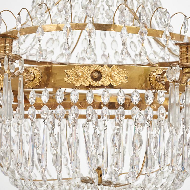 A Swedish Empire 1820/30's nine-light chandelier.