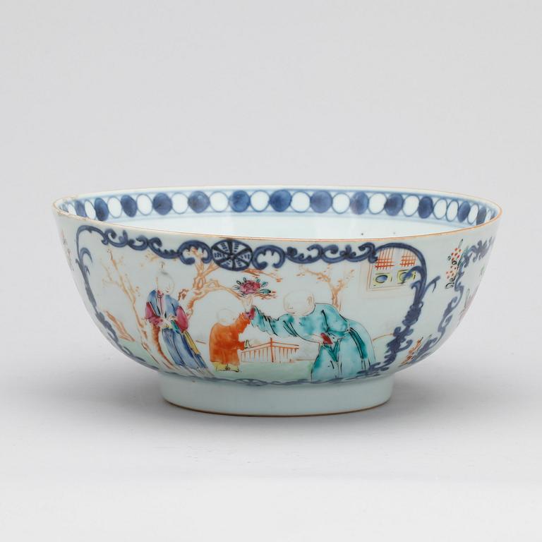 BÅLSKÅL, porslin, Kina, Qianlong, 1700-tal.