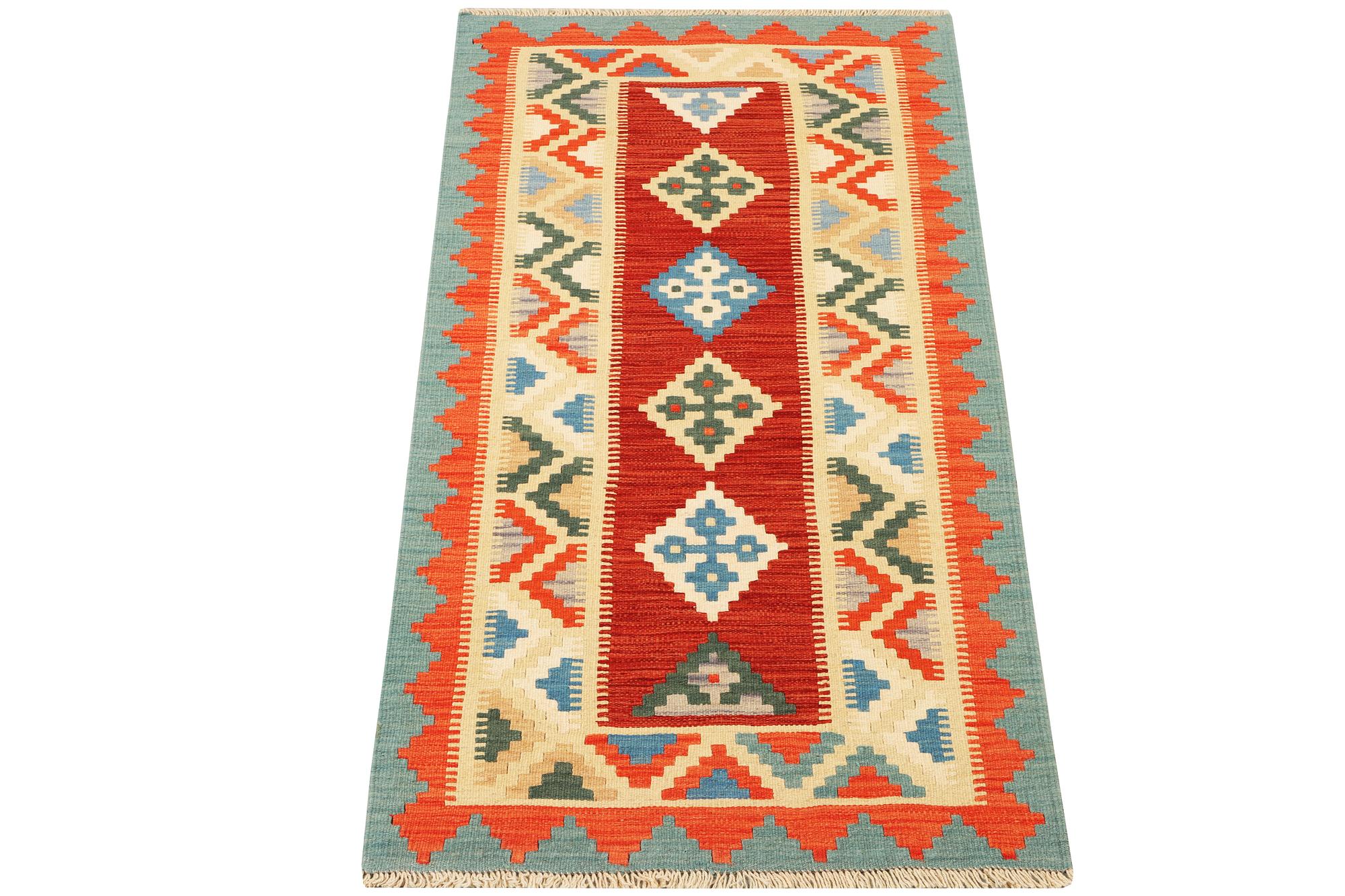 A Kilim runner carpet, c. 196 x 88 cm.