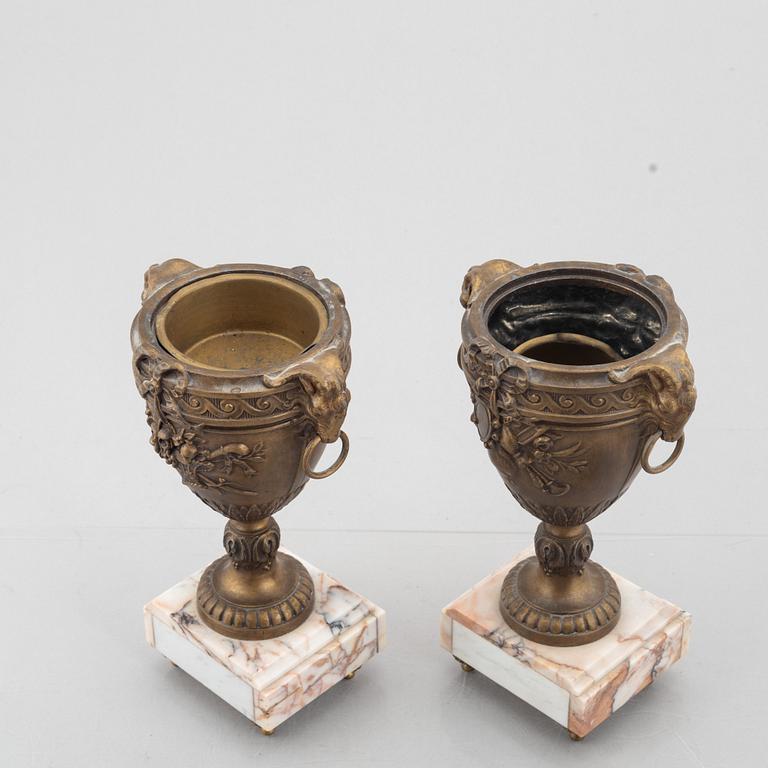 A pair of potpourri urns, France, around 1900.