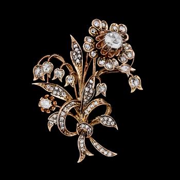 1071. BROSCH, rosenslipade diamanter, 1800/1900.