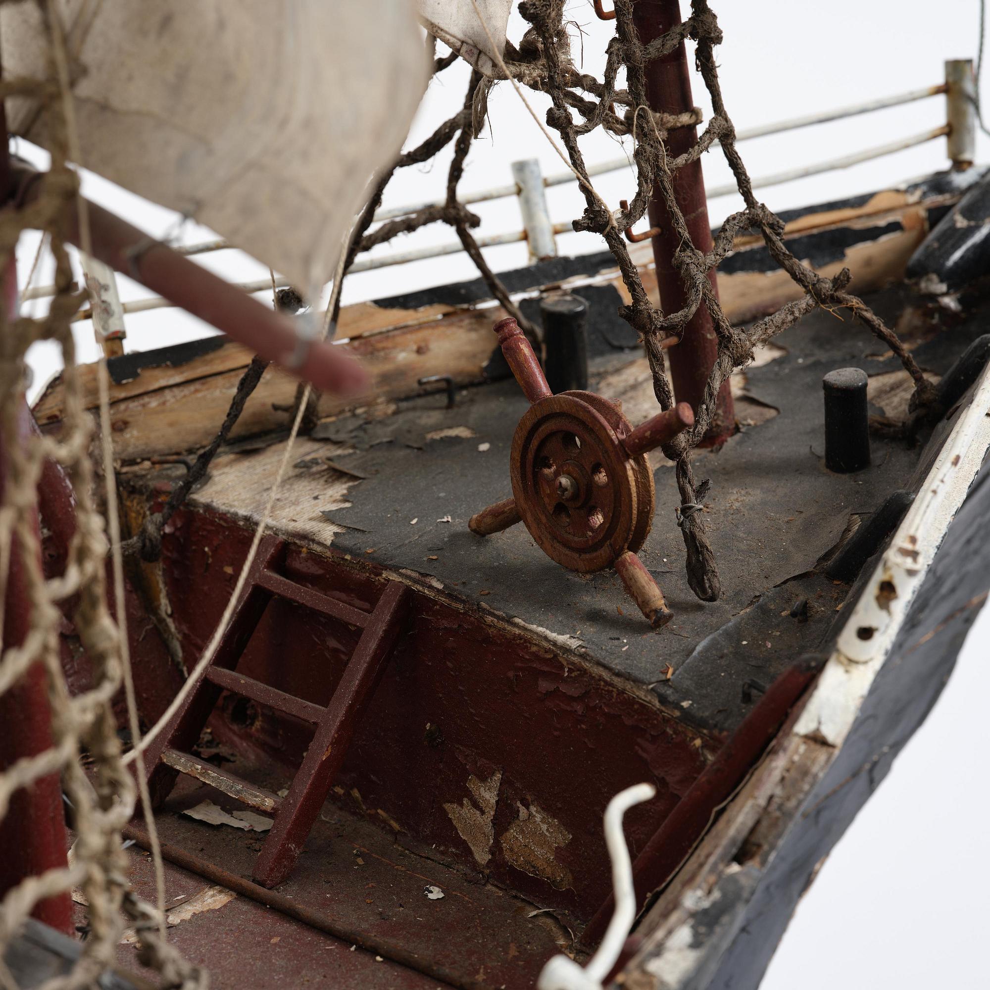 A modell of a ship from Brahestad, Finland, 19th century.