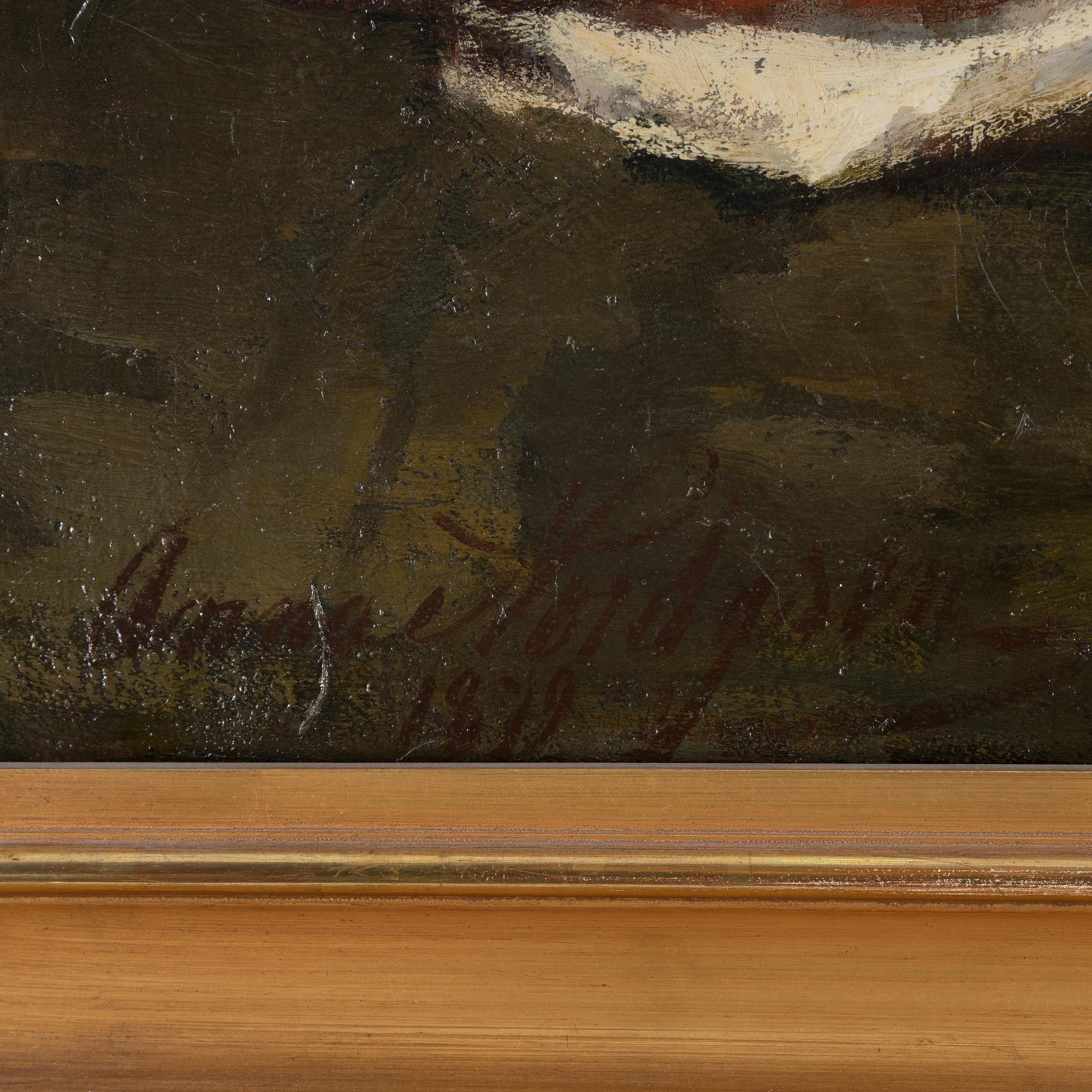 Anna Nordgren, oil on canvas, signed and dated 1879.