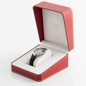 Cartier, Pasha, wristwatch, chronograph, 35,5 mm.
